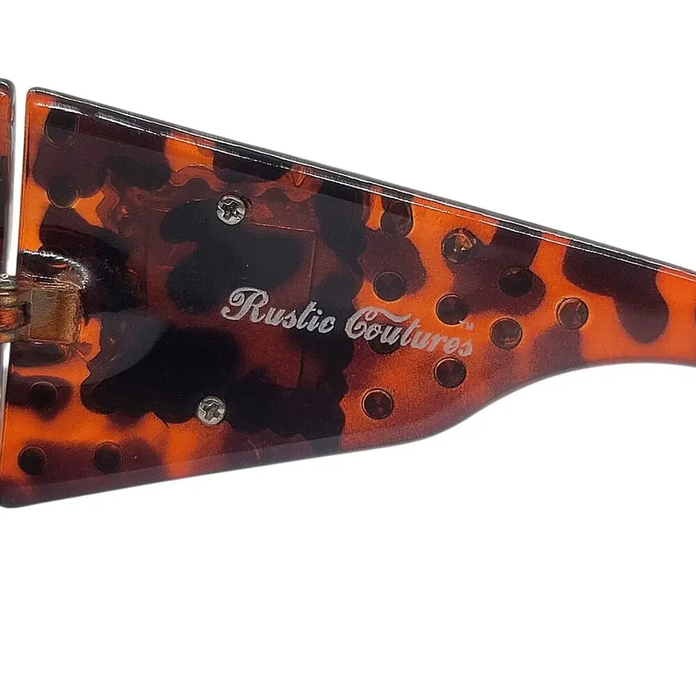 Rustic Coutures Tortoise Shell Frame Sunglasses Rhinestones Turquoise Concho